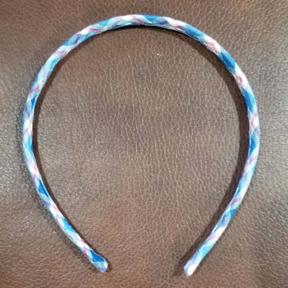 Red White and Blue Plaid Headband Hairband